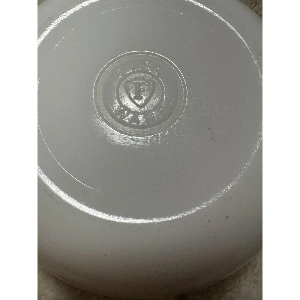 Vintage Federal Glass Co. Apple Blossom Ovenware Painted White Milk Glass 8